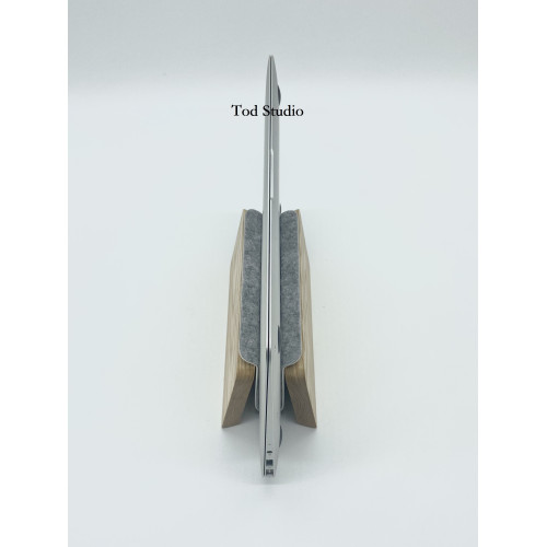 適用macbook筆電立式支架遊戯本竪放胡桃木直立支架grovemade款