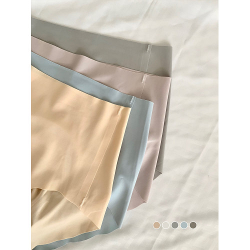 無痕內褲女生中高腰夏季薄款女士冰絲三角褲透氣短褲桑蠶絲抗菌襠