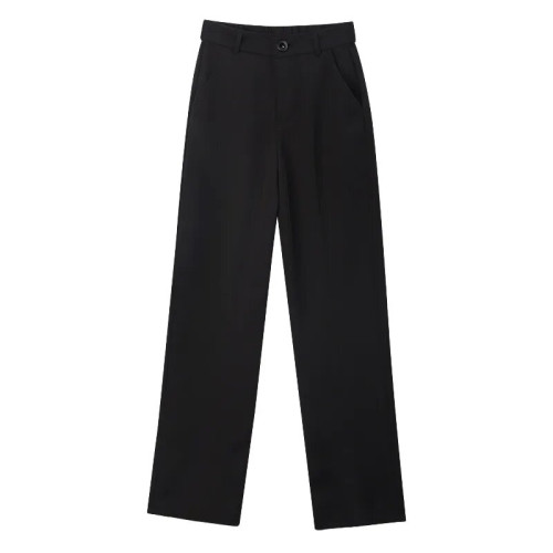 THREE12【cos西裝褲】春裝垂感窄版直筒西褲黑色休閒拖地濶腿褲秋