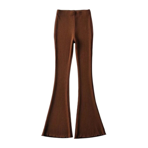 歐美木耳邊針織褲春秋高腰休閒喇叭褲女緊身微喇褲長款拖地毛線褲 歐美木耳邊針織褲春秋高腰休閒喇叭褲女緊身微喇褲長款拖地毛線褲