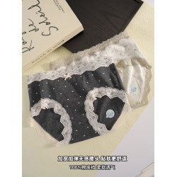 可露麗風甜美蕾絲邊內褲女士純棉女款2025新款加長襠女生三角短褲