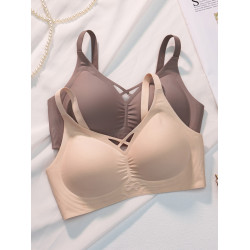 雲朵無痕內衣女小胸聚攏舒適夏薄款透氣軟支撐無鋼圈固定杯文胸罩