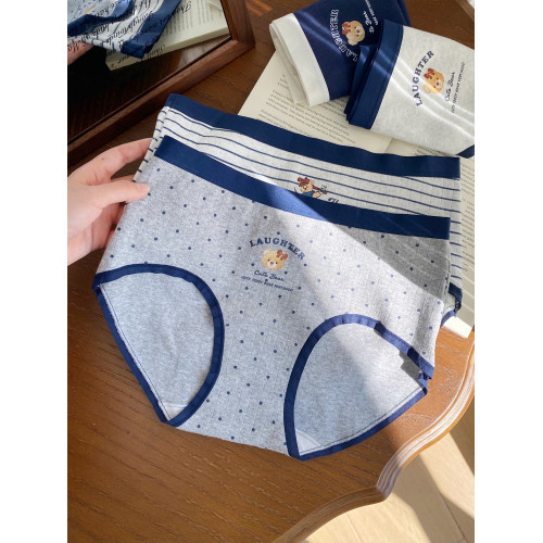 微內薇條紋小熊內褲女純棉10A抑菌加長襠2026新款大碼透氣三角褲