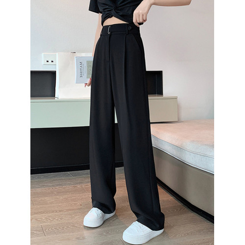 高腰垂感西裝褲黑色長褲女2026春季新款通勤西褲休閒拖地褲濶腿褲
