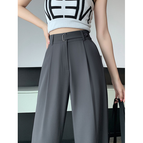 高腰垂感西裝褲黑色長褲女2026春季新款通勤西褲休閒拖地褲濶腿褲