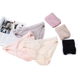 大碼女士中腰針織真絲內褲 桑蠶絲速乾無痕耐穿短褲胖mm包邊收腹