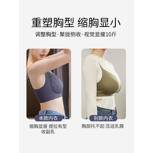 無痕內衣女無鋼圈小胸聚攏顯大上托提拉防下垂軟支撐收副乳文胸罩
