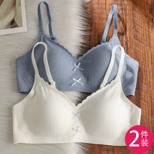 美背少女內衣女蝴蝶結花邊2025新款小胸聚攏無鋼圈防下垂吊帶文胸