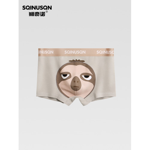 SQINUSQN/獅奇諾新款情侶內褲男士平角褲女三角內褲卡通動物底褲