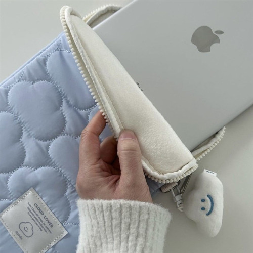 韓國雲朵ipad內膽包充棉菱格軟乎乎ins13寸防震平板筆記型電腦包