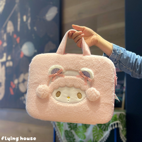 可愛卡通粉色少女心筆記型電腦包可攜式手提文件包iPad平板收納包