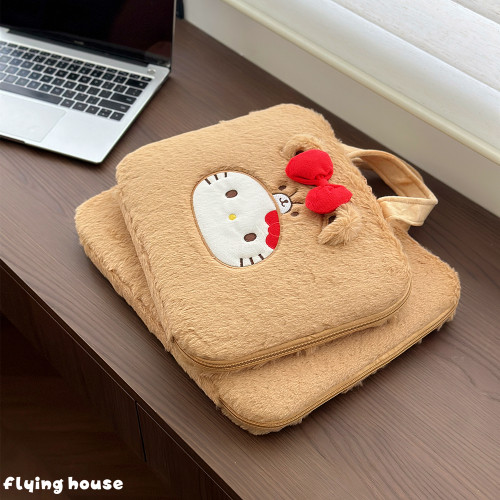 可愛卡通粉色少女心筆記型電腦包可攜式手提文件包iPad平板收納包