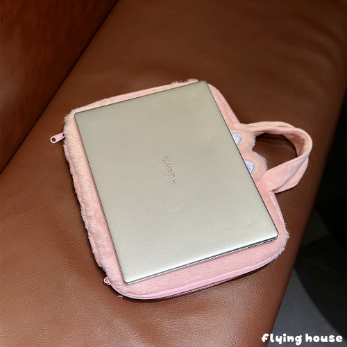 可愛卡通粉色少女心筆記型電腦包可攜式手提文件包iPad平板收納包