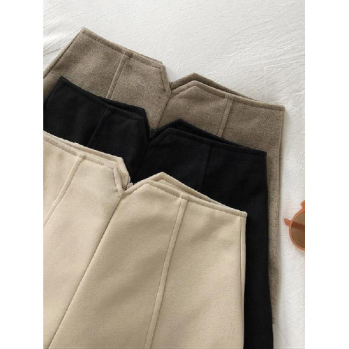 毛呢短褲女2025秋冬新款高腰大碼外穿休閒濶腳褲顯瘦休閒打底靴褲