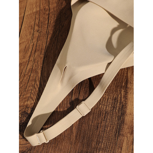 薄拉提黑科技果凍條軟支撐無痕聚攏收副乳一片式無鋼圈內衣文胸