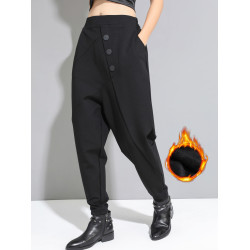 春季新款休閒褲百搭哈倫褲女歐洲站大碼顯瘦小腳褲吊襠褲長褲子潮