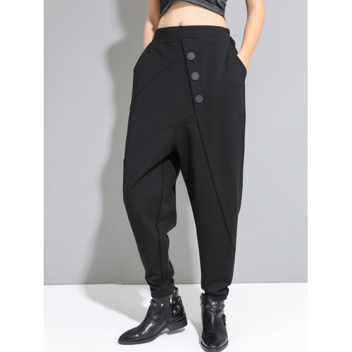 春季新款休閒褲百搭哈倫褲女歐洲站大碼顯瘦小腳褲吊襠褲長褲子潮