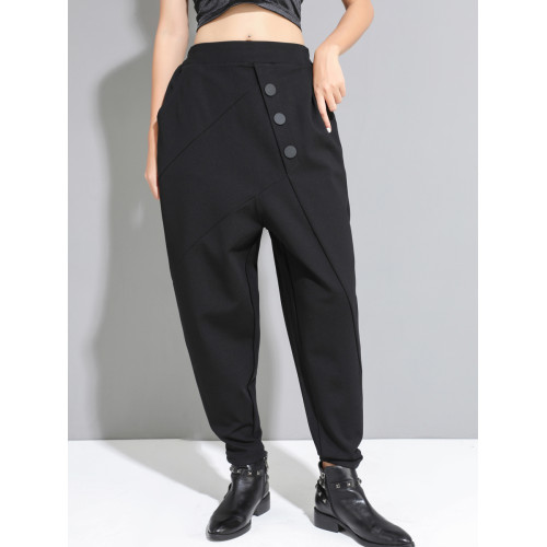 春季新款休閒褲百搭哈倫褲女歐洲站大碼顯瘦小腳褲吊襠褲長褲子潮