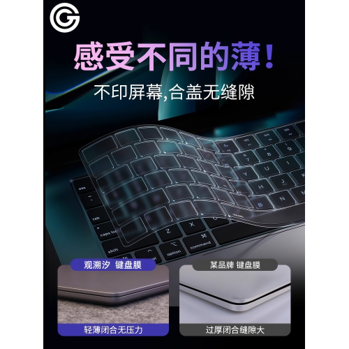 【指紋鍵O型】適用Macbook蘋果電腦透明Neo鍵盤膜M1-M5功能鍵