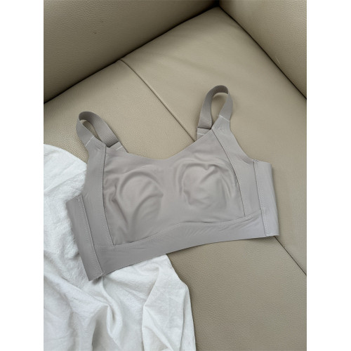 無痕內衣女大胸顯小收副乳防下垂無鋼圈四面彈果凍軟支撐薄款文胸