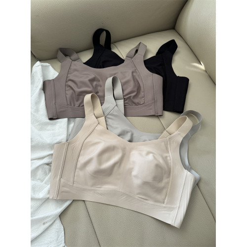 無痕內衣女大胸顯小收副乳防下垂無鋼圈四面彈果凍軟支撐薄款文胸