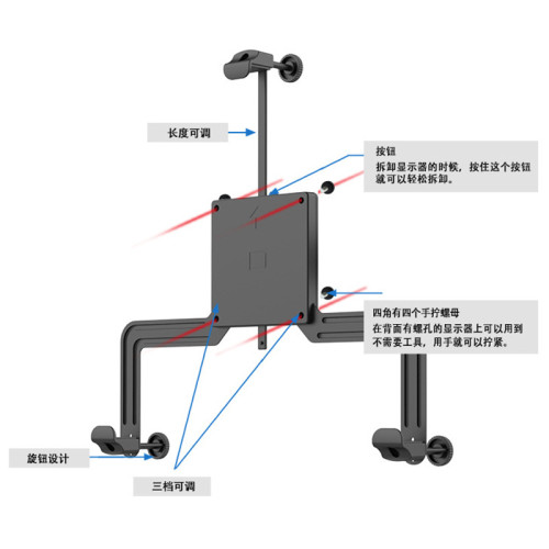 無孔顯示器支架桌上型電腦固定架子 通用曲面帶魚屏17 24 27 32英寸