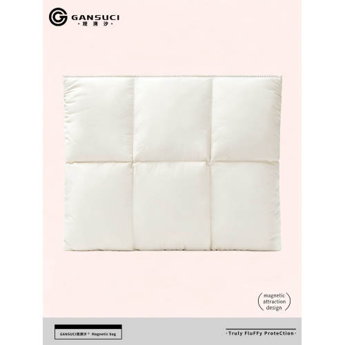 【磁吸設計內膽包】適用筆記型電腦磁吸枕頭包白色13.6寸蘋果筆記型電腦內膽包M5全包錦綸電腦包新款14寸柔軟