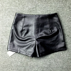 海甯真皮2025秋冬新短褲純皮靴打底褲子女高腰包臀顯瘦外穿綿羊皮