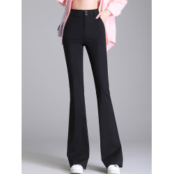 加肥加大碼胖mm高個子微喇叭褲女秋冬季200斤加絨加厚高腰西裝褲