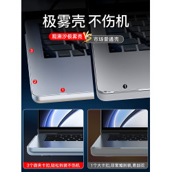 【GANSUCI觀溯汐】適用2025pro款M5蘋果筆記型電腦極霧透明M3保護殼15M4全包13.6寸午夜色14寸Air德材保護套