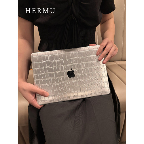 禾沐2026款M5銀色M4皮質13寸macbookair保護殼M1軟14寸pro適用蘋果電腦保護套m31透明5筆電m2全包mac外殼16