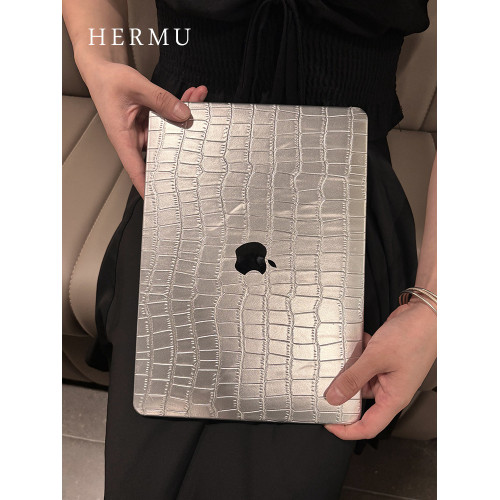 禾沐2026款M5銀色M4皮質13寸macbookair保護殼M1軟14寸pro適用蘋果電腦保護套m31透明5筆電m2全包mac外殼16