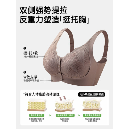 前釦大碼內衣女胖mm聚攏收副乳防下垂大胸顯小無鋼圈全罩杯文胸罩
