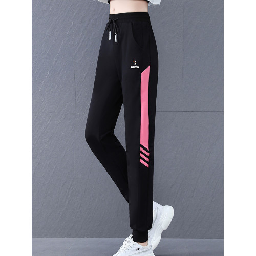 啄木鳥純棉運動褲女春秋季2025新款哈倫衛褲爆款媽媽束腳休閒褲子