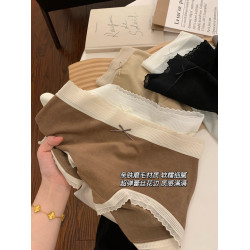 內褲女生2026新款女士純棉抗菌全棉襠蕾絲女款秋冬磨毛三角褲短褲