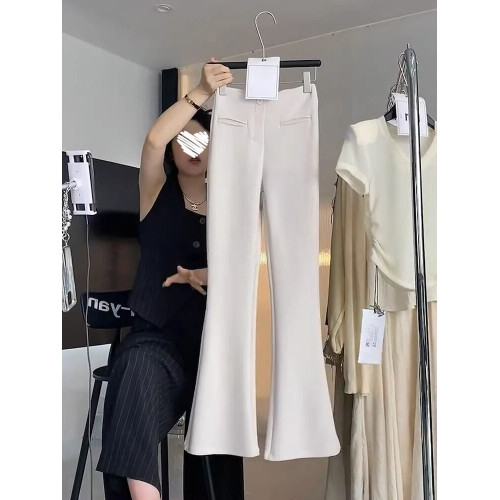 白色微喇叭高腰休閒褲子女2026新款春夏辣妹修身百搭小個子西裝褲 白色微喇叭高腰休閒褲子女2026新款春夏辣妹修身百搭小個子西裝褲