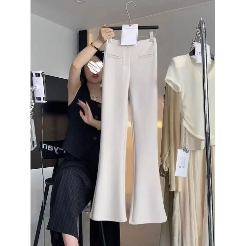 白色微喇叭高腰休閒褲子女2026新款春夏辣妹修身百搭小個子西裝褲 白色微喇叭高腰休閒褲子女2026新款春夏辣妹修身百搭小個子西裝褲