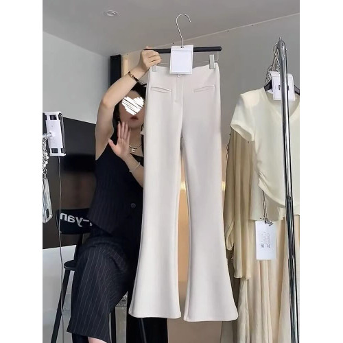 白色微喇叭高腰休閒褲子女2026新款春夏辣妹修身百搭小個子西裝褲 白色微喇叭高腰休閒褲子女2026新款春夏辣妹修身百搭小個子西裝褲