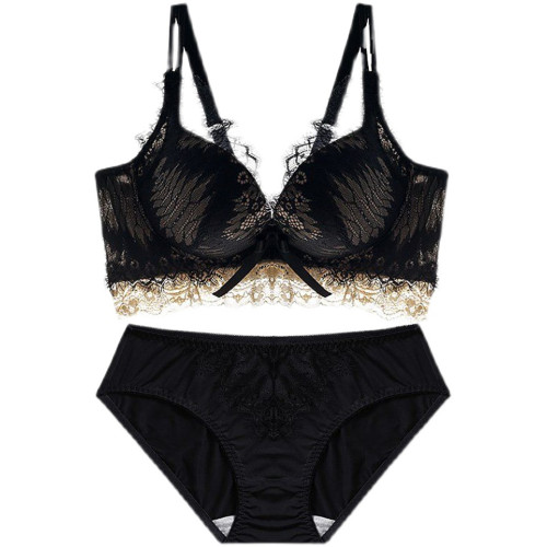 維多利亞文胸收副乳內衣女小胸聚攏無鋼圈顯大上托防下垂蕾絲套裝