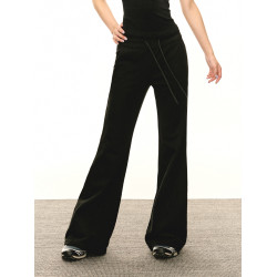 Ariseism美式辣妹微喇灰色修身衛褲女秋季新款低腰運動瑜珈長褲子