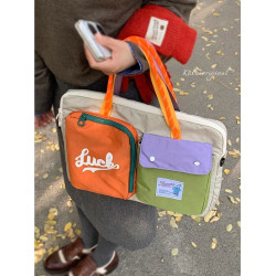 適用蘋果筆記型電腦包14寸2025新款女高顔值韓國ins風帆布包休閒聯想小新華爲16英寸內膽包