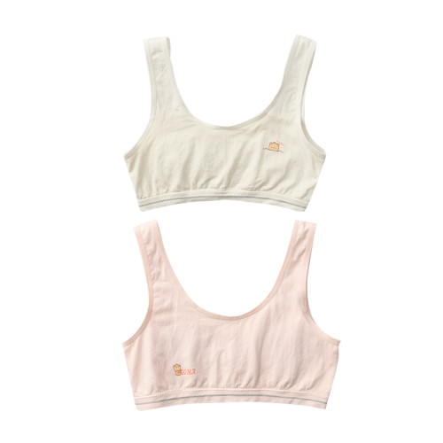 會員拍 兩件裝發育期少女蠶絲文胸一階段無鋼圈薄二階段學生內衣k