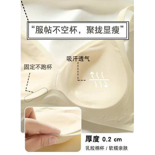 無痕裸感內衣女小胸聚攏收副乳無鋼圈夏季薄款大胸顯胸小美背胸罩
