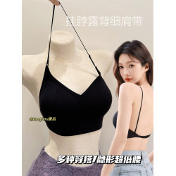 強搭! 掛脖吊帶美背細肩帶內衣女小胸聚攏露背粉底液隱形無痕文胸