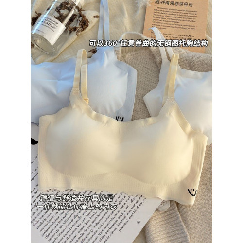安心貓冰絲無痕少女文胸運動背心固定墊聚攏顯胸小無鋼圈內衣女薄
