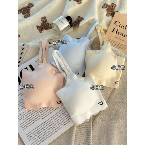 安心貓冰絲無痕少女文胸運動背心固定墊聚攏顯胸小無鋼圈內衣女薄