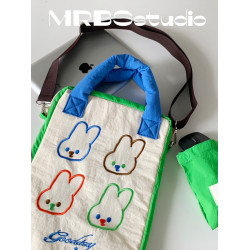 MRBS 電腦包大容量 減震防水防汙 原創可愛小兔電腦包 手提單肩雙肩（大小號）