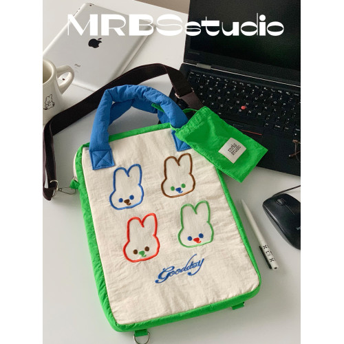 MRBS 電腦包大容量 減震防水防汙 原創可愛小兔電腦包 手提單肩雙肩（大小號）