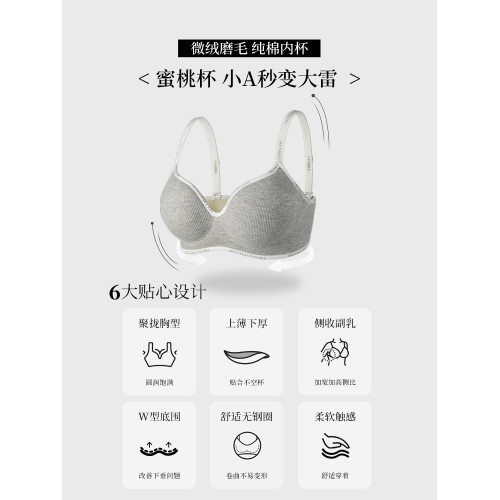 內衣女聚攏小胸顯大無痕夏季無鋼圈軟支撐防下垂收副乳字母文胸罩