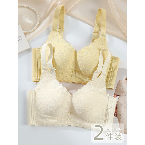 內衣女小胸聚攏薄款調整型收副乳防下垂無鋼圈女士蕾絲文胸罩秋季